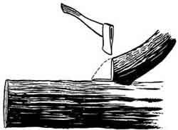 Drawing of cutting a large limb.